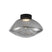 QAZQA Design plafondlamp zwart met smoke glas - Gemma