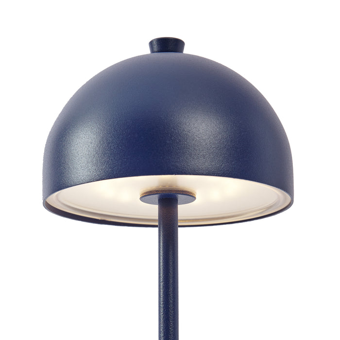 QAZQA Tafellamp blauw incl. LED IP54 oplaadbaar met laadstation -