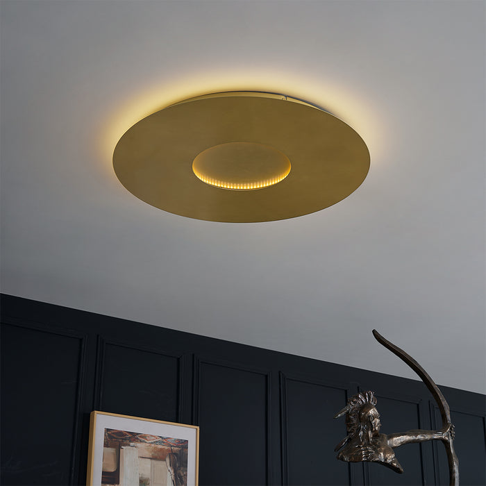 QAZQA Moderne plafondlamp goud 60cm incl. LED 3-staps dimbaar -