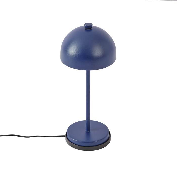 QAZQA Tafellamp blauw incl. LED IP54 oplaadbaar met laadstation -