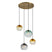 QAZQA Hanglamp brons met smoke amber en groen glas rond 4-lichts -