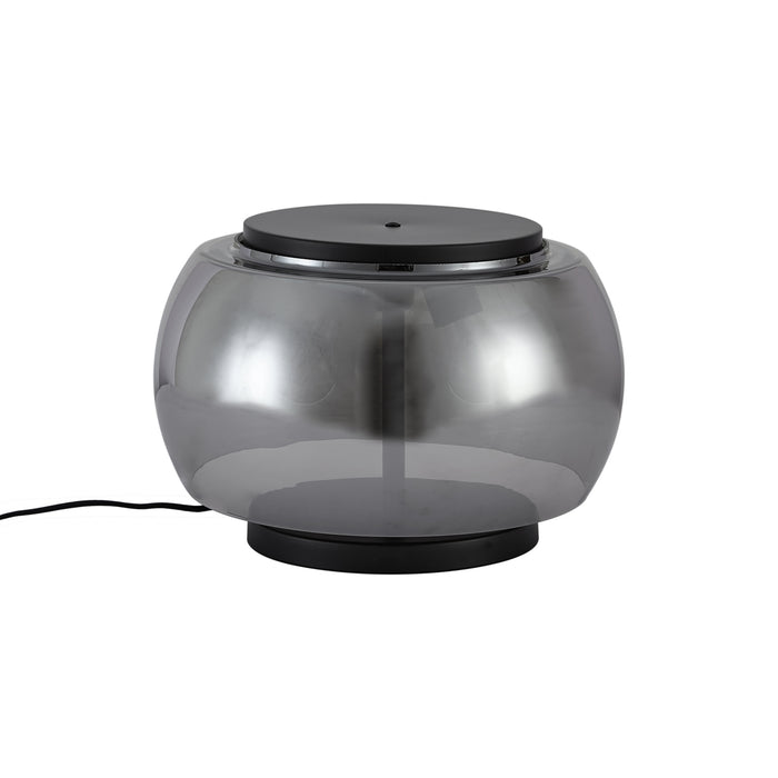 QAZQA Design tafellamp zwart met smoke glas 3-lichts - Bino