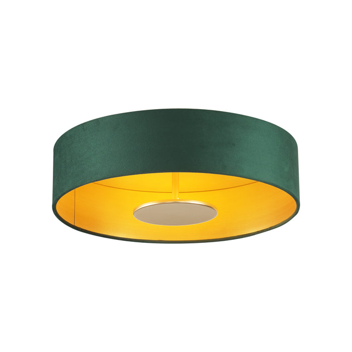 QAZQA Moderne plafondlamp groen velours incl. LED 3-staps dimbaar -