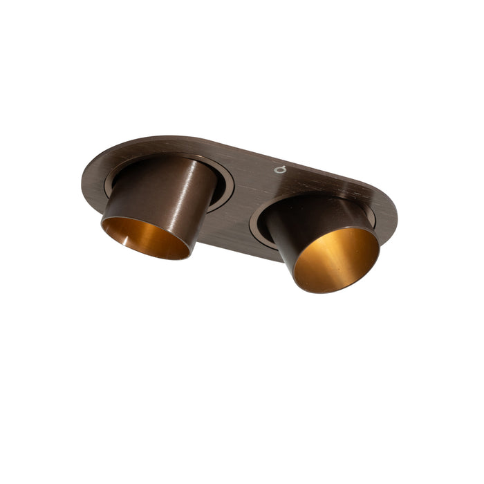 QAZQA Set van 6 inbouwspots donkerbrons GU10 35mm kantelbaar 2-lichts