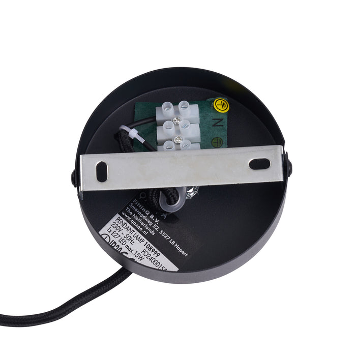 QAZQA Retro hanglamp zwart met groen glas - Bizle