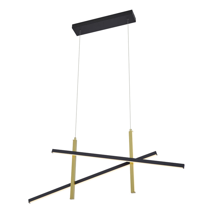 QAZQA Design hanglamp X zwart met goud incl. LED 3-staps dimbaar -