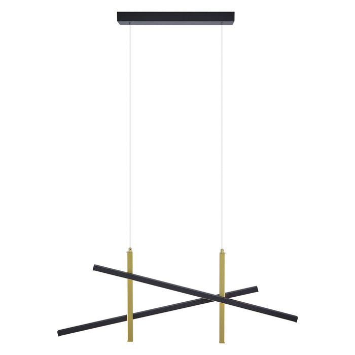 QAZQA Design hanglamp X zwart met goud incl. LED 3-staps dimbaar -