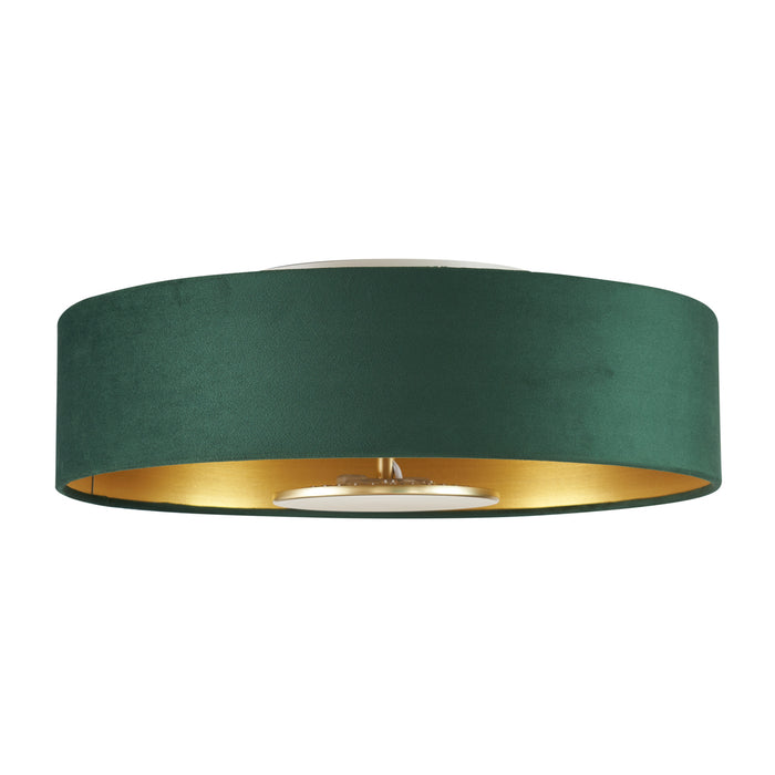QAZQA Moderne plafondlamp groen velours incl. LED 3-staps dimbaar -