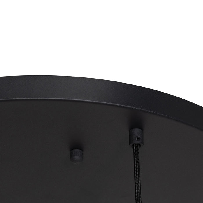 QAZQA Smart hanglamp zwart met smoke glas rond 7-lichts incl. 7 Wifi