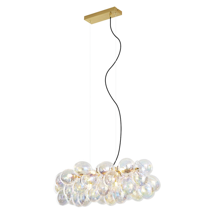 QAZQA Design hanglamp goud met regenboog glas 8-lichts - Uvas