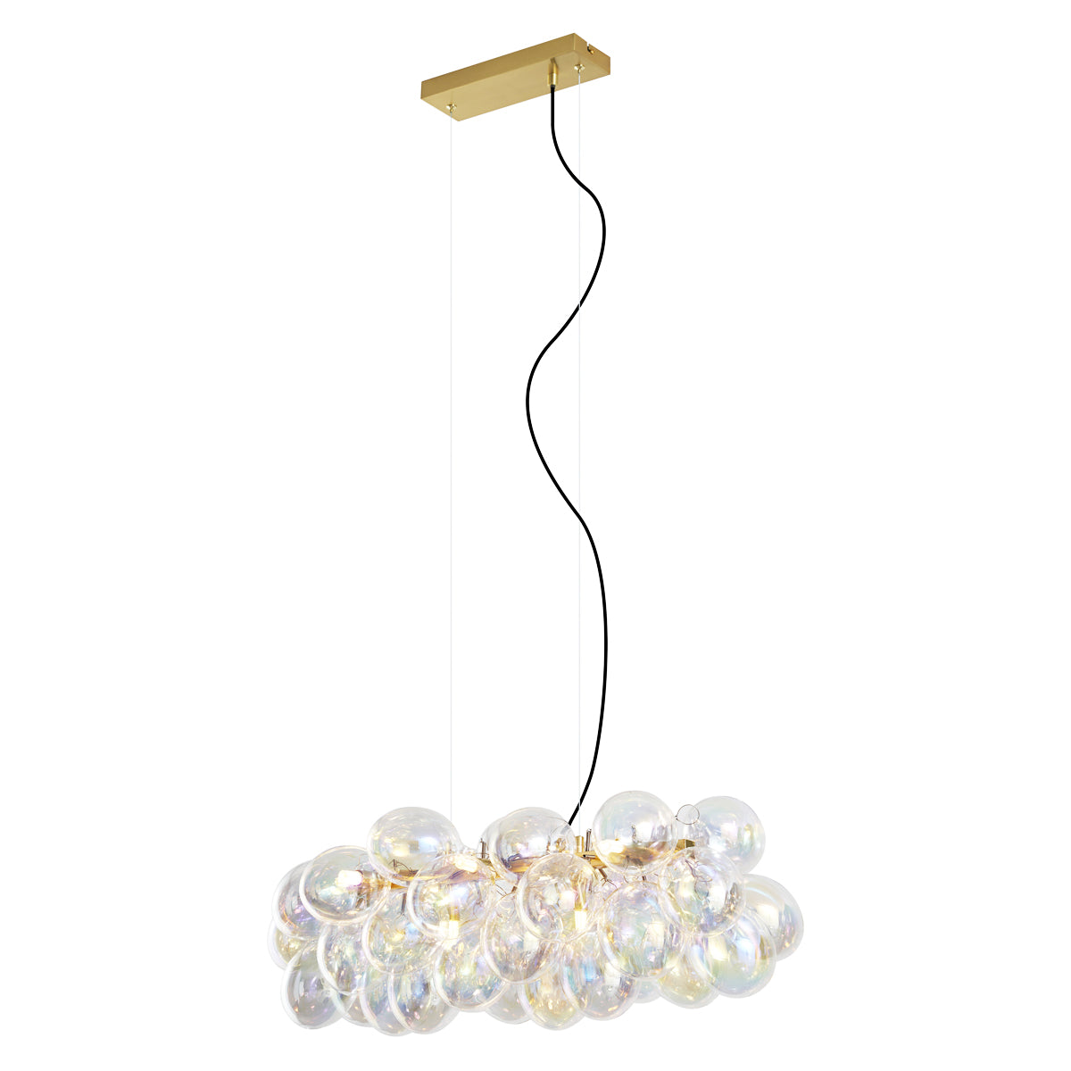 QAZQA Design hanglamp goud met regenboog glas 8-lichts - Uvas