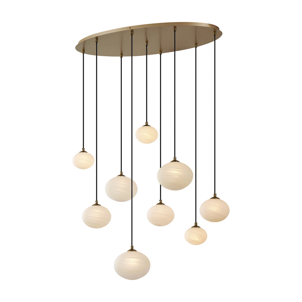 QAZQA Art Deco hanglamp goud met opaal glas 9-lichts - Yani