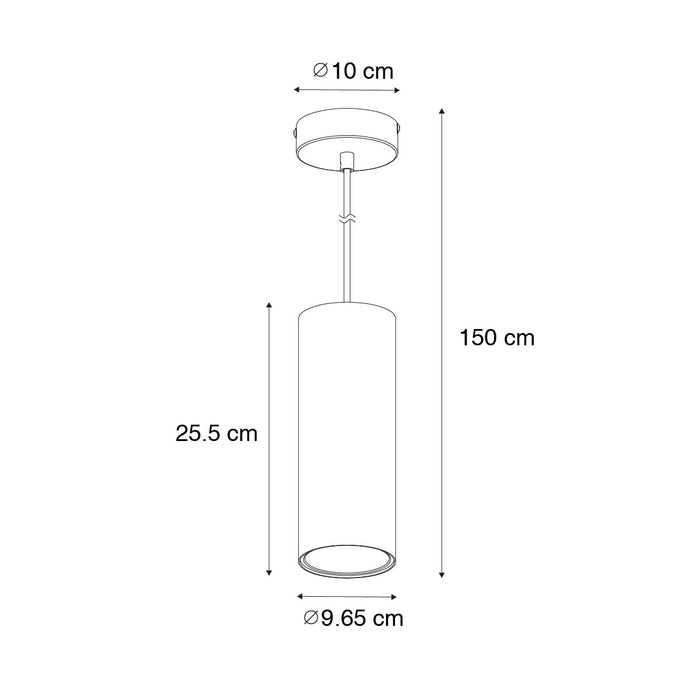 QAZQA Smart hanglamp donkerbrons incl. Wifi GU10 50mm - Tubo