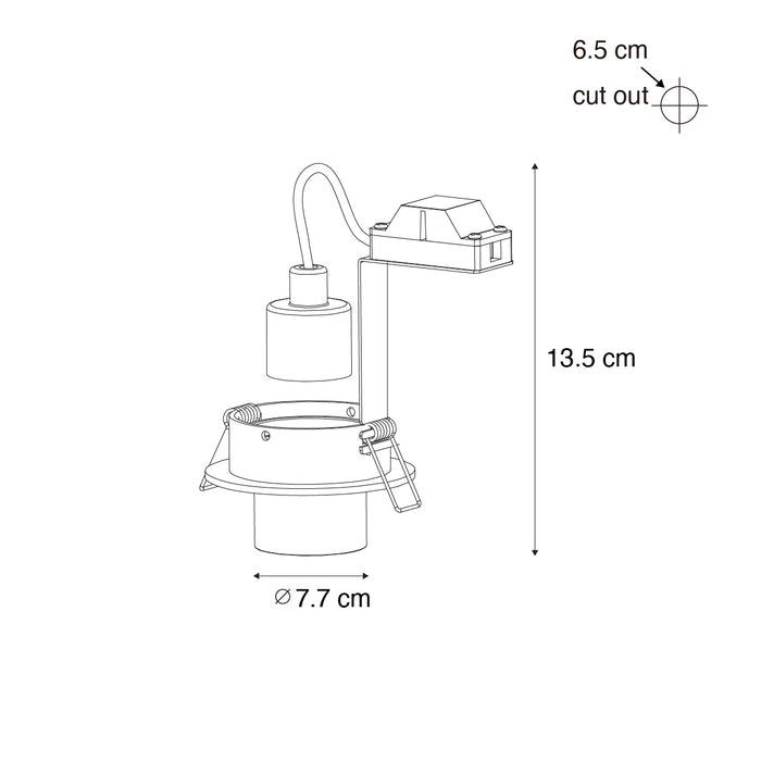 QAZQA Set van 6 inbouwspots wit GU10 35mm rond kantelbaar - Installa