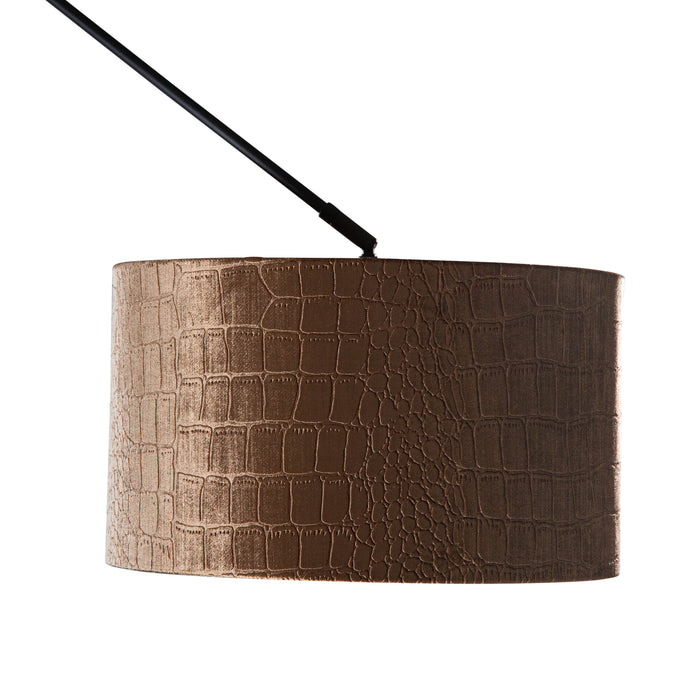 QAZQA Hanglamp zwart met velours kap krokodil dessin 35cm - Blitz