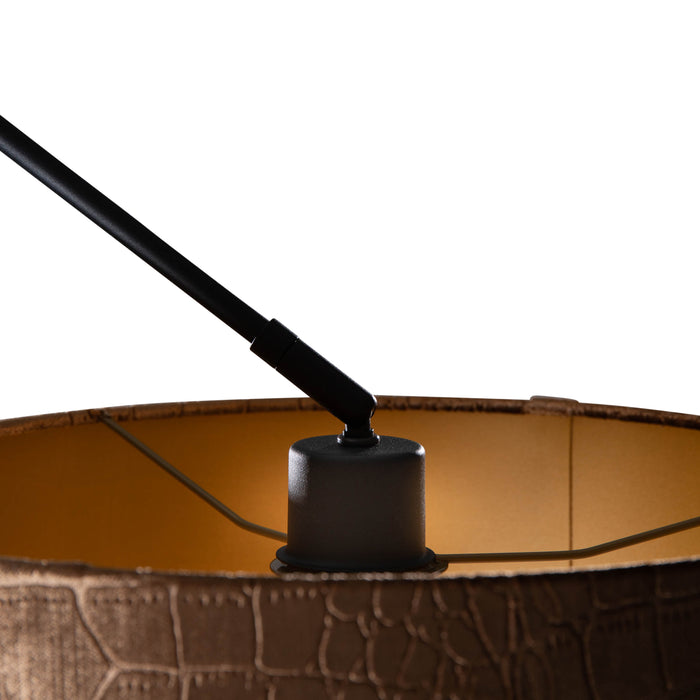 QAZQA Hanglamp zwart met velours kap krokodil dessin 35cm - Blitz