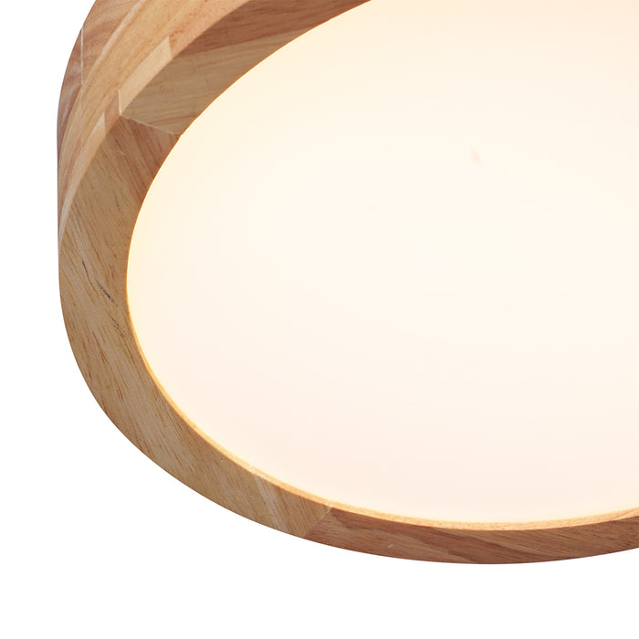 QAZQA Scandinavische plafondlamp hout 30cm incl. LED dimbaar - Pecker