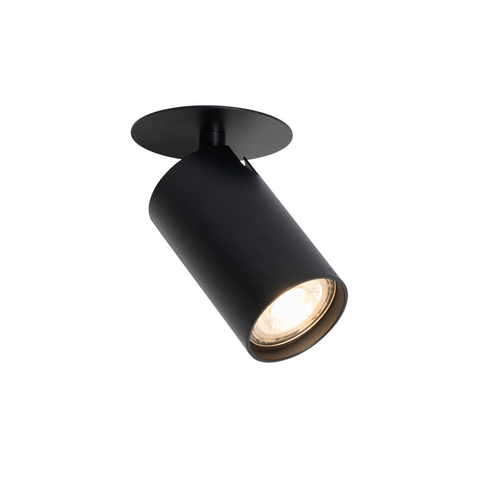 QAZQA Set van 6 moderne inbouwspots zwart GU10 50mm - Chels