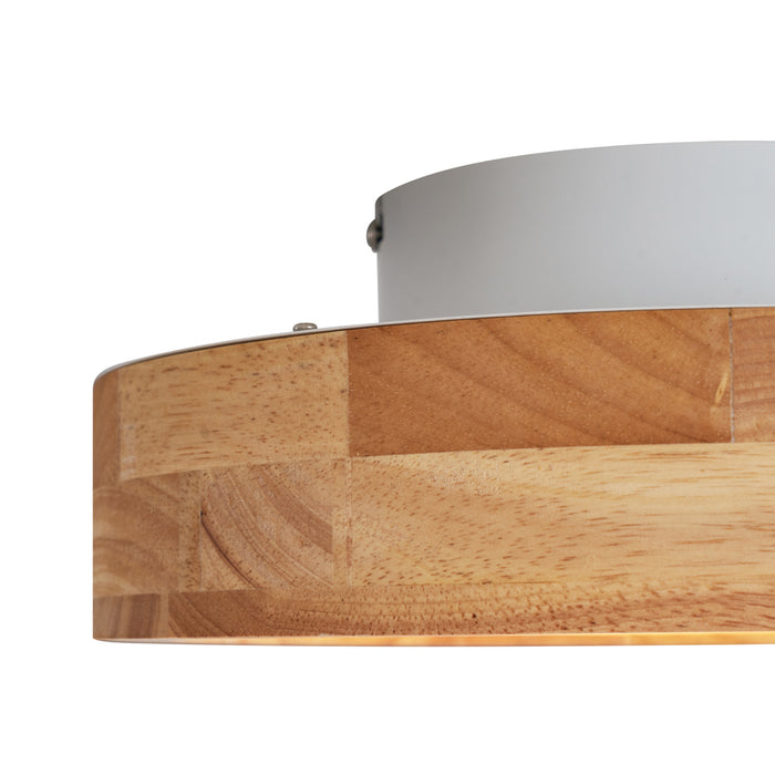 QAZQA Scandinavische plafondlamp hout 30cm incl. LED dimbaar - Pecker