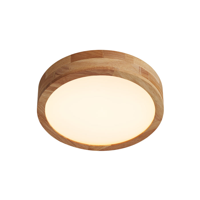 QAZQA Scandinavische plafondlamp hout 30cm incl. LED dimbaar - Pecker