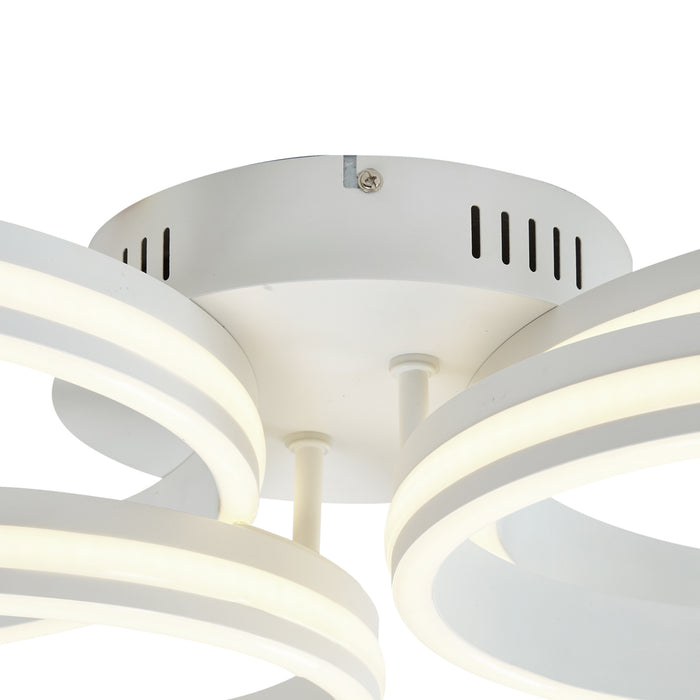 QAZQA Plafondlamp wit incl. LED 3-staps dimbaar 4-lichts - Navara