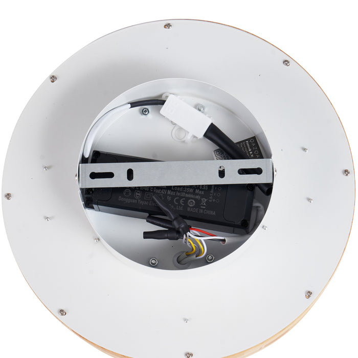 QAZQA Scandinavische plafondlamp hout 30cm incl. LED dimbaar - Pecker