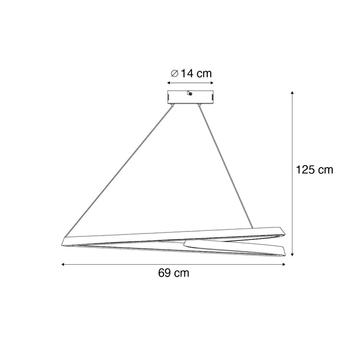 QAZQA Scandinavische hanglamp beige 72cm incl. LED 3-staps dimbaar -