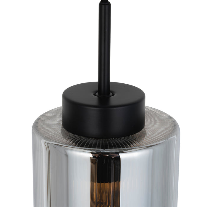 QAZQA Smart hanglamp zwart met smoke glas 4-lichts incl. 4 Wifi ST64