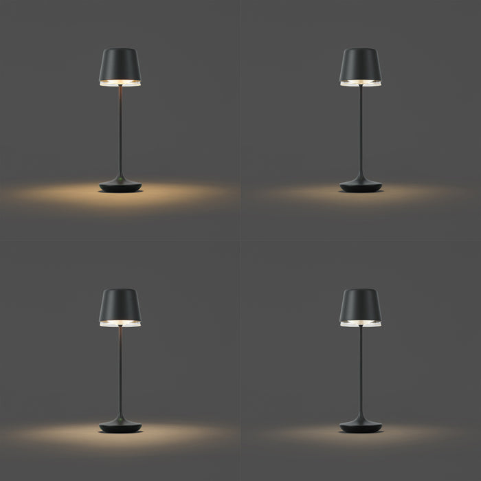 QAZQA Tafellamp zwart incl. LED IP65 oplaadbaar met laadstation -