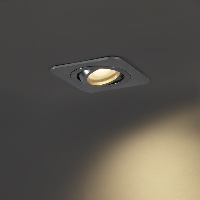 QAZQA Set van 6 afgeronde inbouwspots gunmetal GU10 50mm draai- en