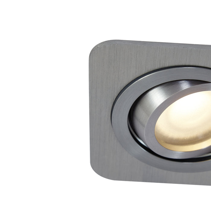 QAZQA Afgeronde inbouwspot gunmetal GU10 50mm draai- en kantelbaar