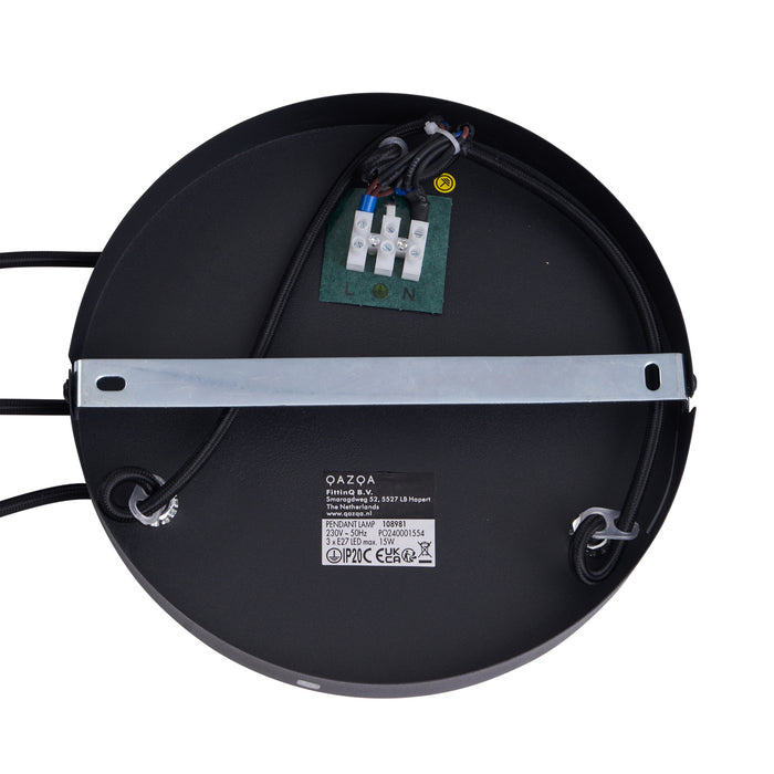 QAZQA Moderne hanglamp zwart met smoke glas 3-lichts - Dame