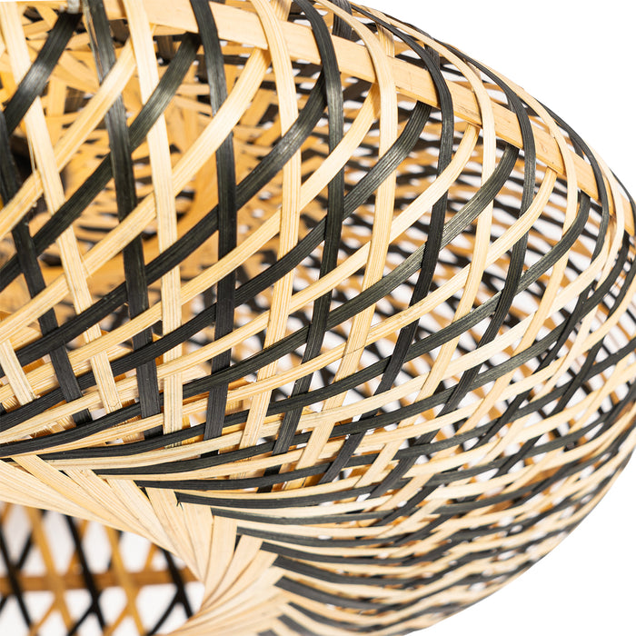 QAZQA Smart plafondlamp zwart bamboe 40 cm incl. Wifi A60 - Ostrava