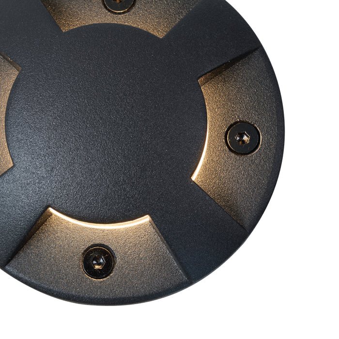 QAZQA Moderne grondspot zwart GU10 50mm 4-lichts effect IP65 - Cellar