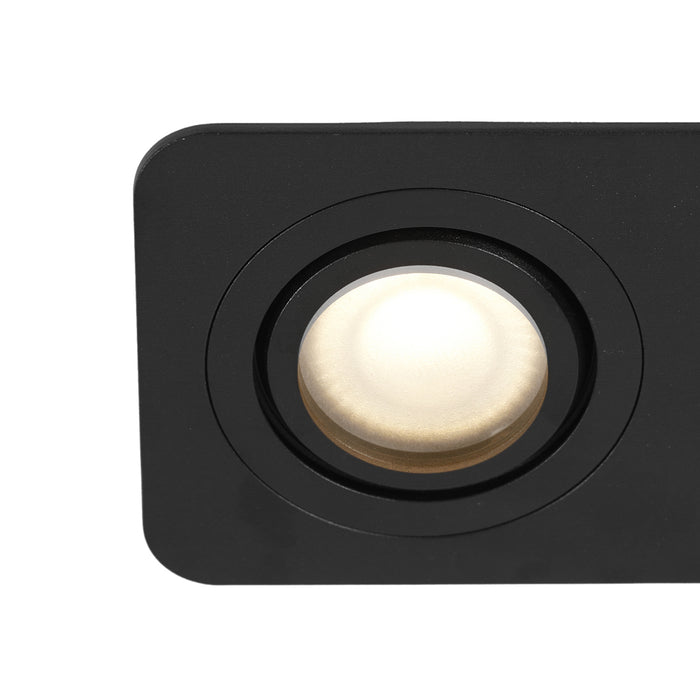 QAZQA Afgeronde inbouwspot zwart GU10 50mm draai- en kantelbaar IP44