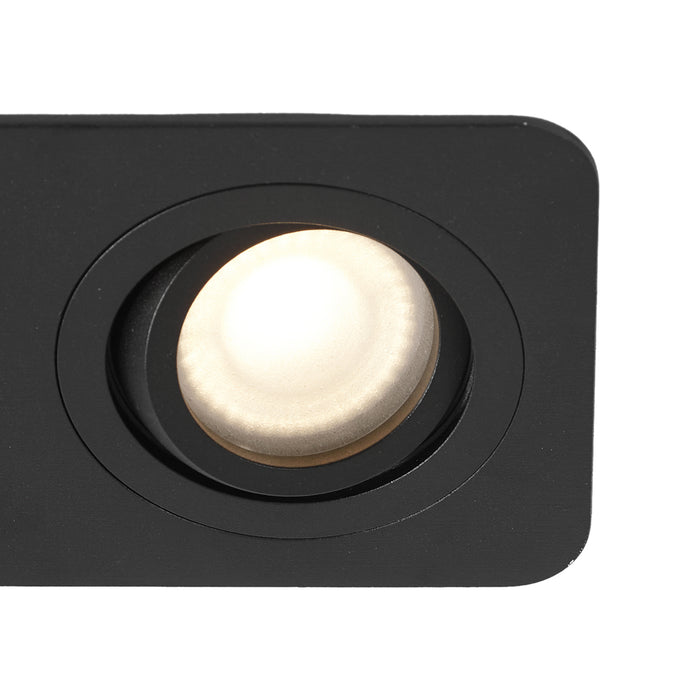 QAZQA Afgeronde inbouwspot zwart GU10 50mm draai- en kantelbaar IP44