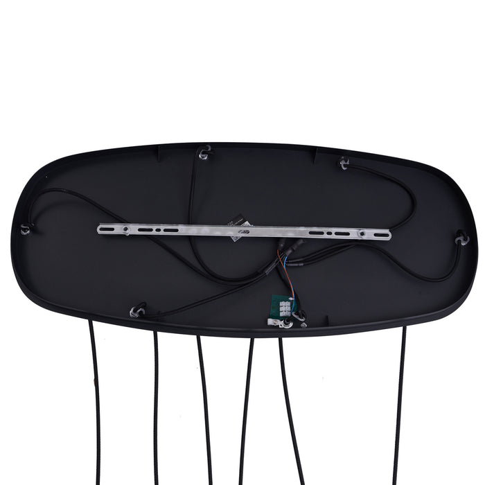 QAZQA Moderne hanglamp zwart met smoke glas 6-lichts - Duplantis