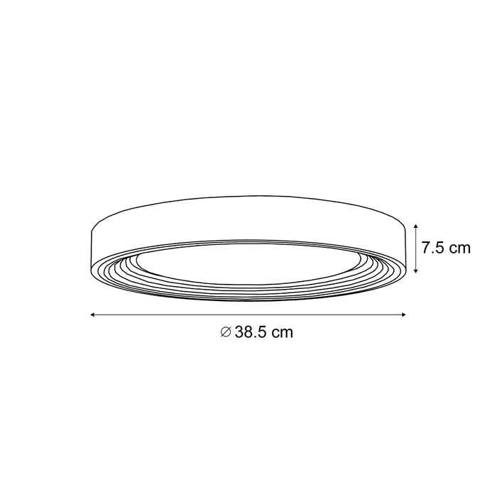 QAZQA Moderne plafondlamp grijs met wit 38cm incl. LED dimbaar RGB -