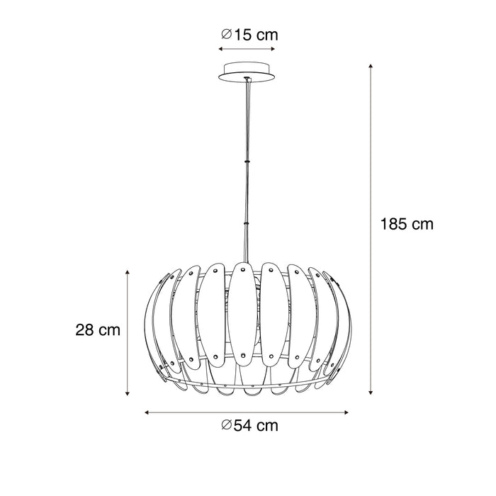 QAZQA Design hanglamp zwart met smoke glas rond 6-lichts - Mochan