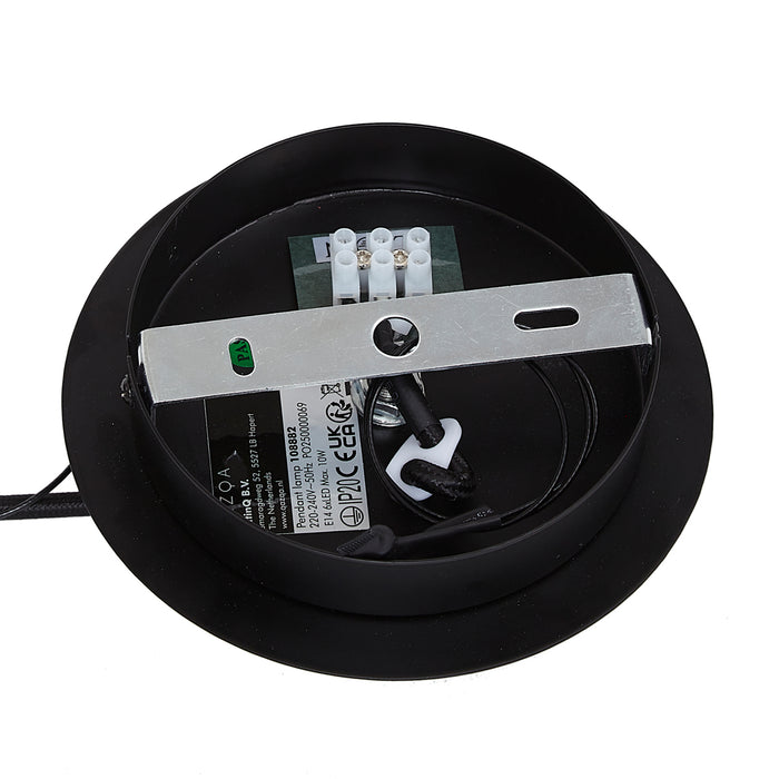 QAZQA Design hanglamp zwart met smoke glas rond 6-lichts - Mochan