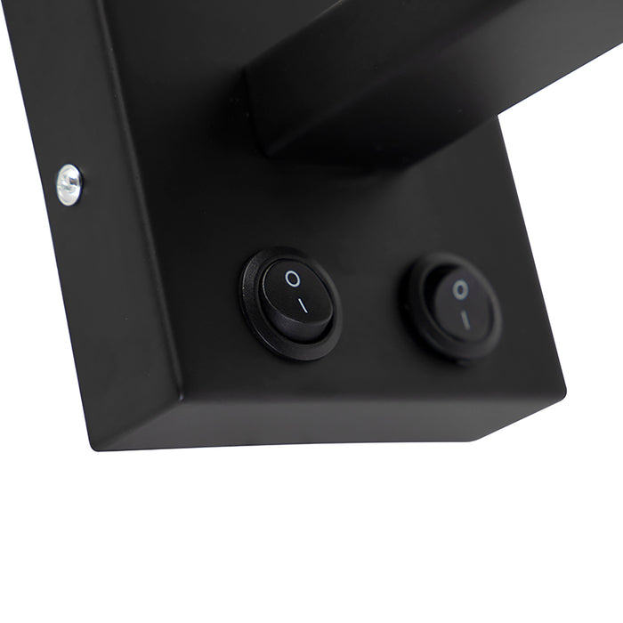 QAZQA Wandlamp zwart met velours kap krokodil dessin 18cm - Brescia