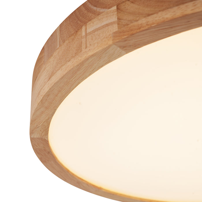 QAZQA Scandinavische plafondlamp hout 50cm incl. LED dimbaar - Pecker