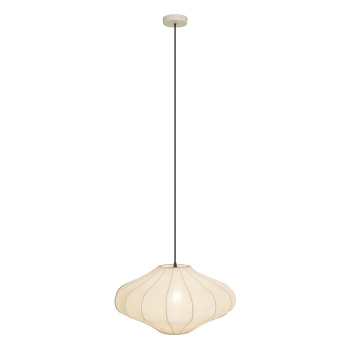 QAZQA Japandi hanglamp beige met stoffen kap 50cm - Plu