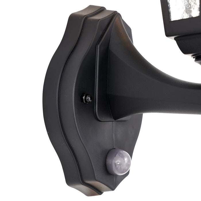 QAZQA Buiten wandlamp zwart met bewegingssensor IP44 - New Haven