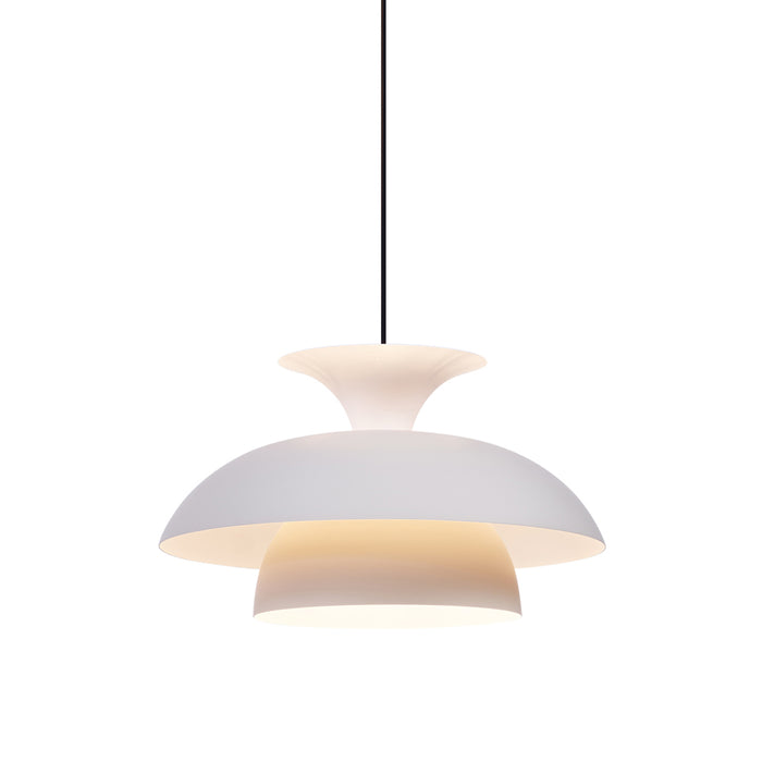 QAZQA Scandinavische hanglamp beige met witte binnenkant - Titus