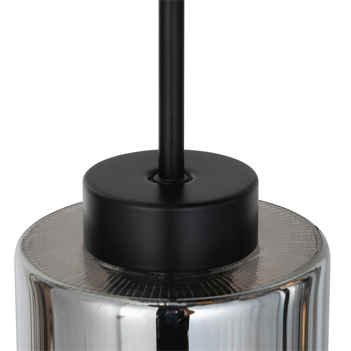 QAZQA Smart hanglamp zwart met smoke glas 7-lichts incl. 7 Wifi ST64