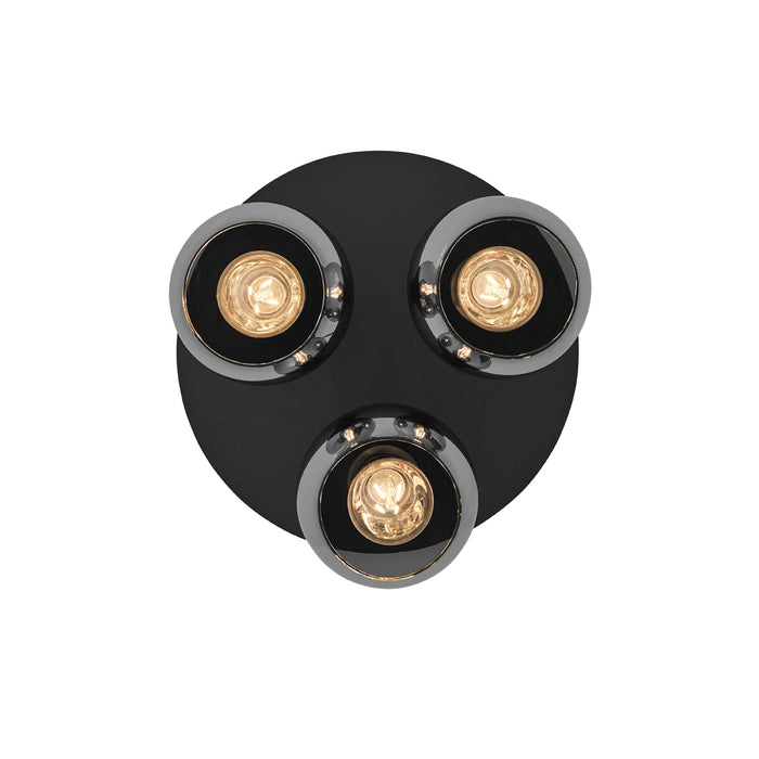 QAZQA Smart plafondlamp zwart met smoke glas 3-lichts incl. Wifi A60