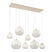 QAZQA Art Deco hanglamp beige met wit glas 8-lichts - Sandra