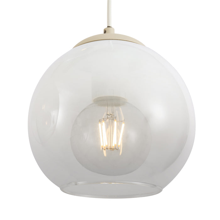 QAZQA Art Deco hanglamp beige met wit glas 8-lichts - Sandra