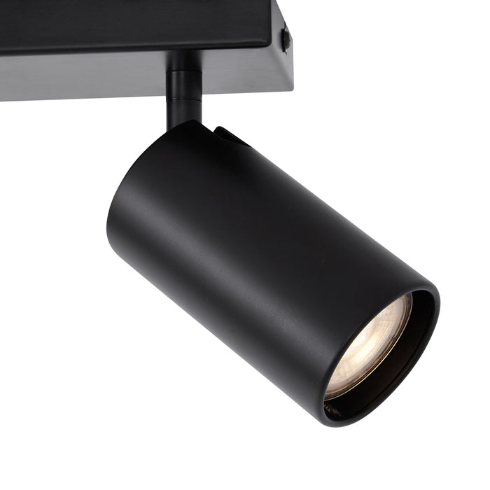 QAZQA Moderne plafondlamp zwart 2-lichts kantelbaar - Lesly